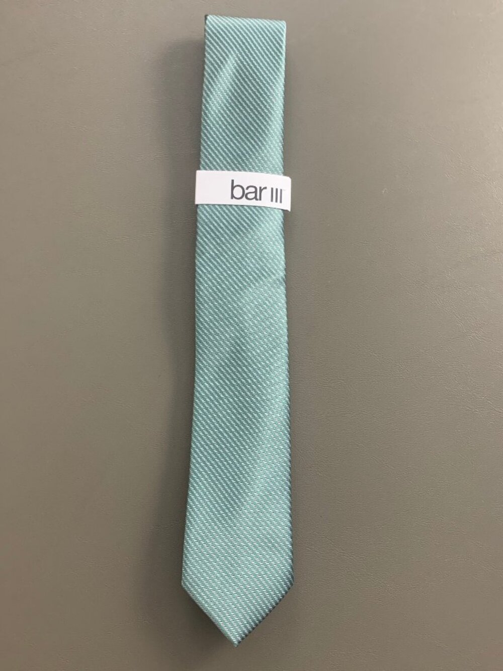 Bar III Men's 2.5'' 100% Polyester Slim Neck Tie, Aqua Green Carlisle Stripe